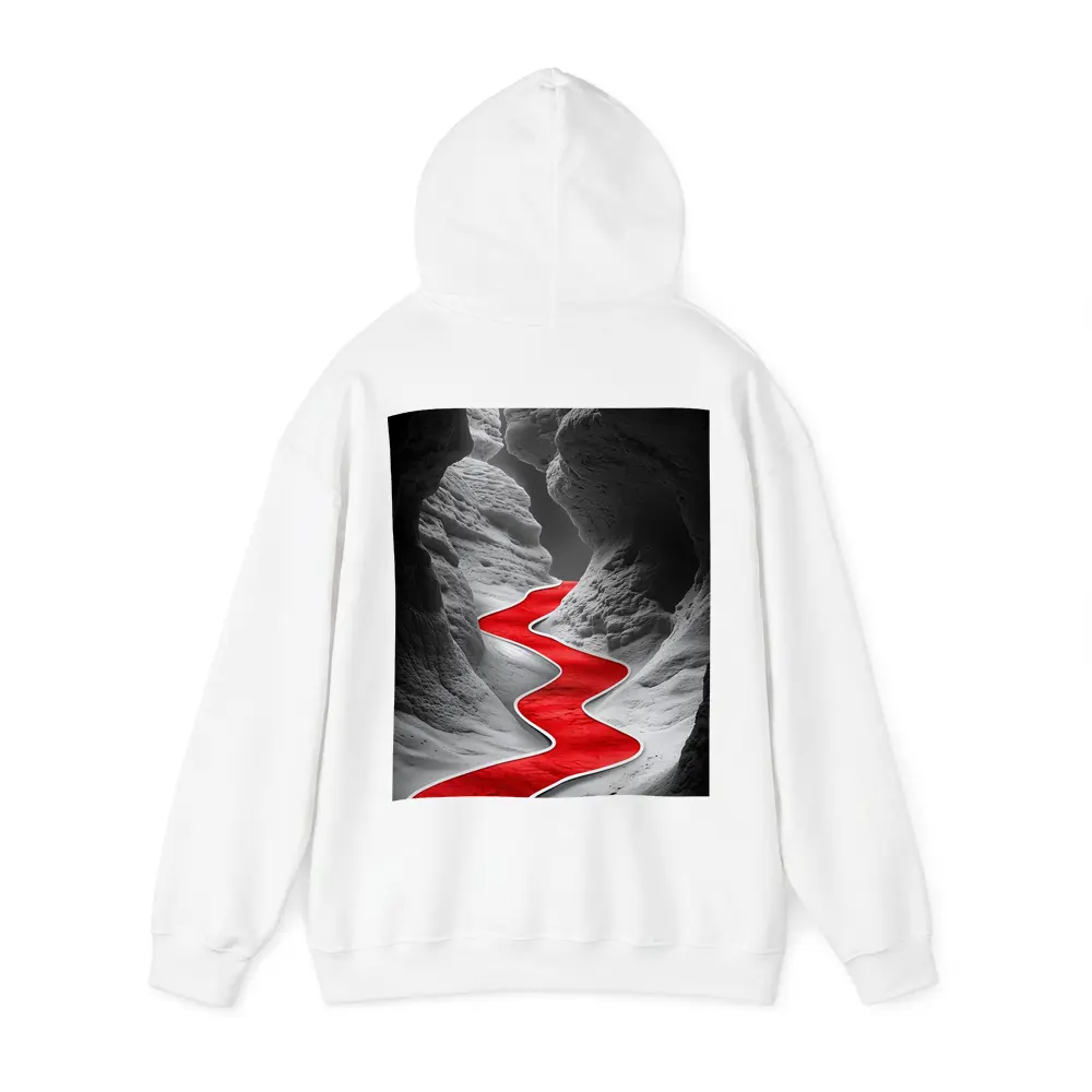 Red Winding Path Through Gray Canyon – Hoodies