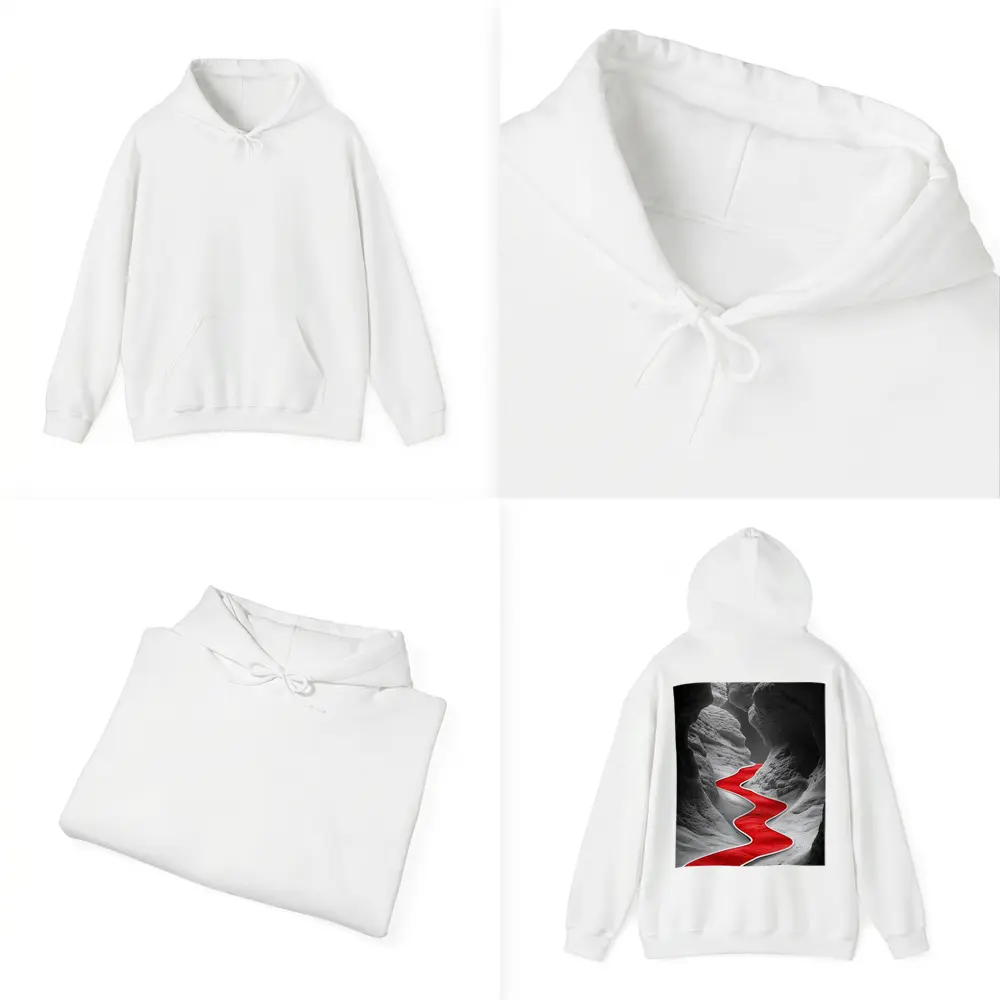 Red Winding Path Through Gray Canyon – Hoodies