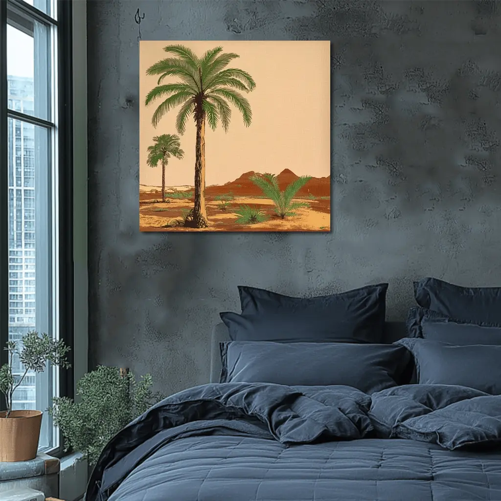Desert Palm Trees Vintage Botanical Illustration – Wall Art