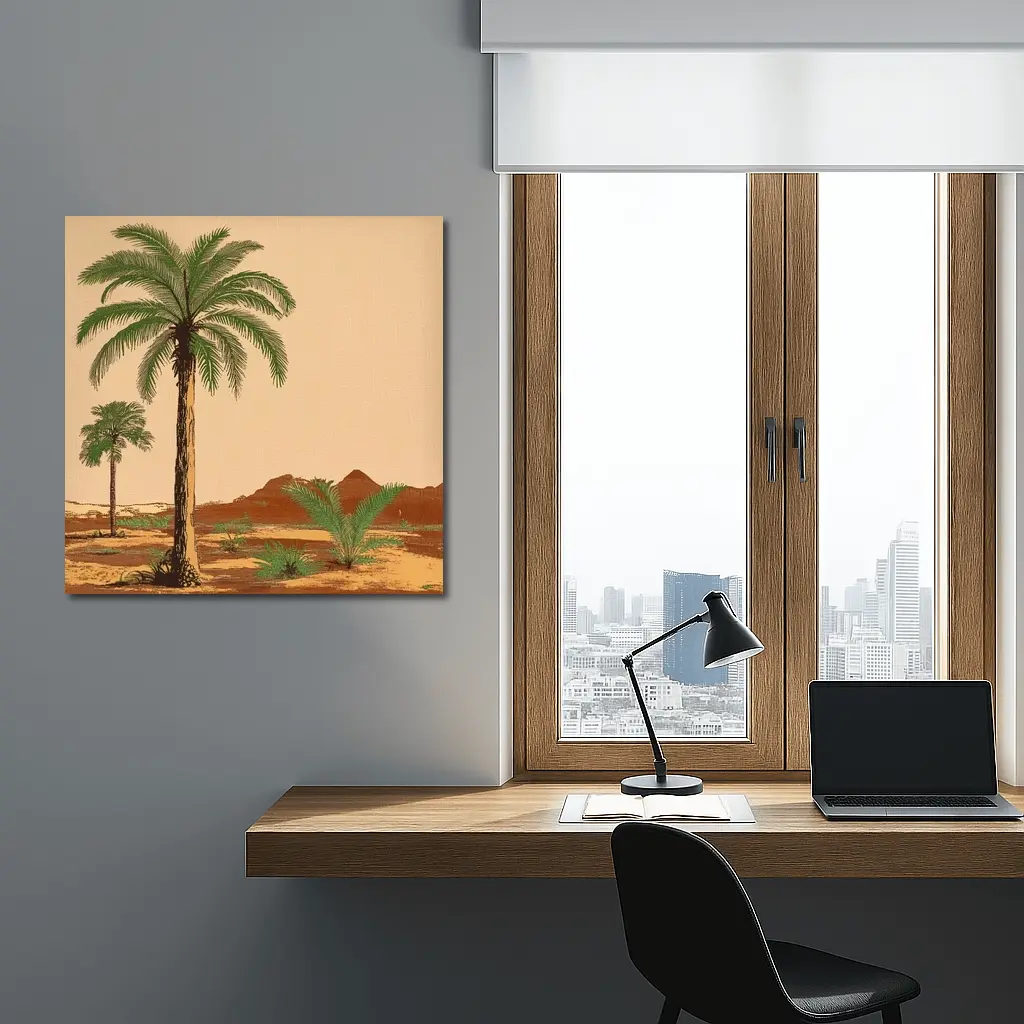 Desert Palm Trees Vintage Botanical Illustration – Wall Art
