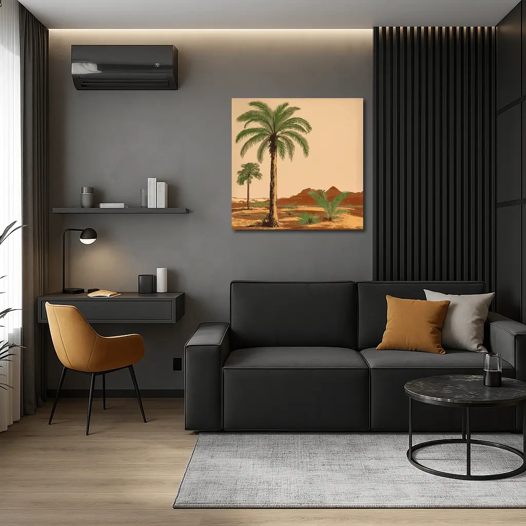 Desert Palm Trees Vintage Botanical Illustration – Wall Art