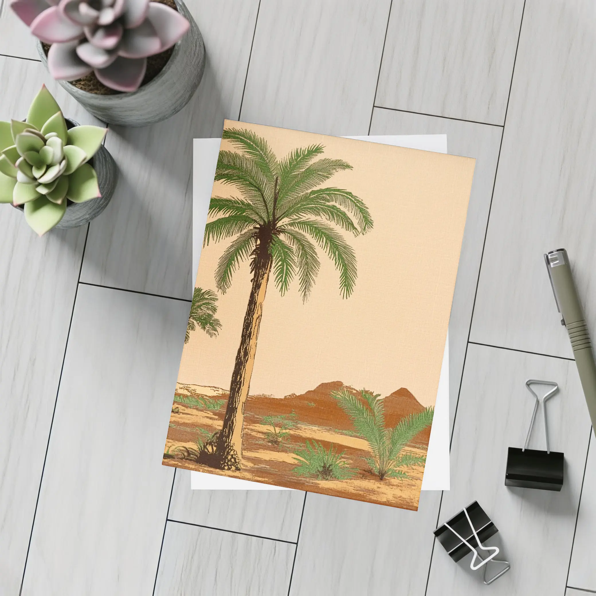 Desert Palm Trees Vintage Botanical Illustration – Postcards