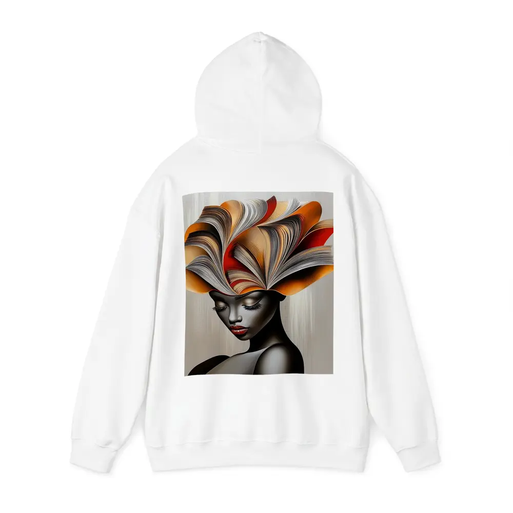 Woman With Book Pages Headdress Art – Hoodies