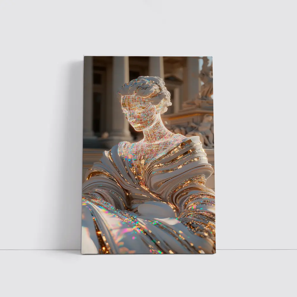 Holographic Greek Sculpture Classical Architecture Background – Wall Art