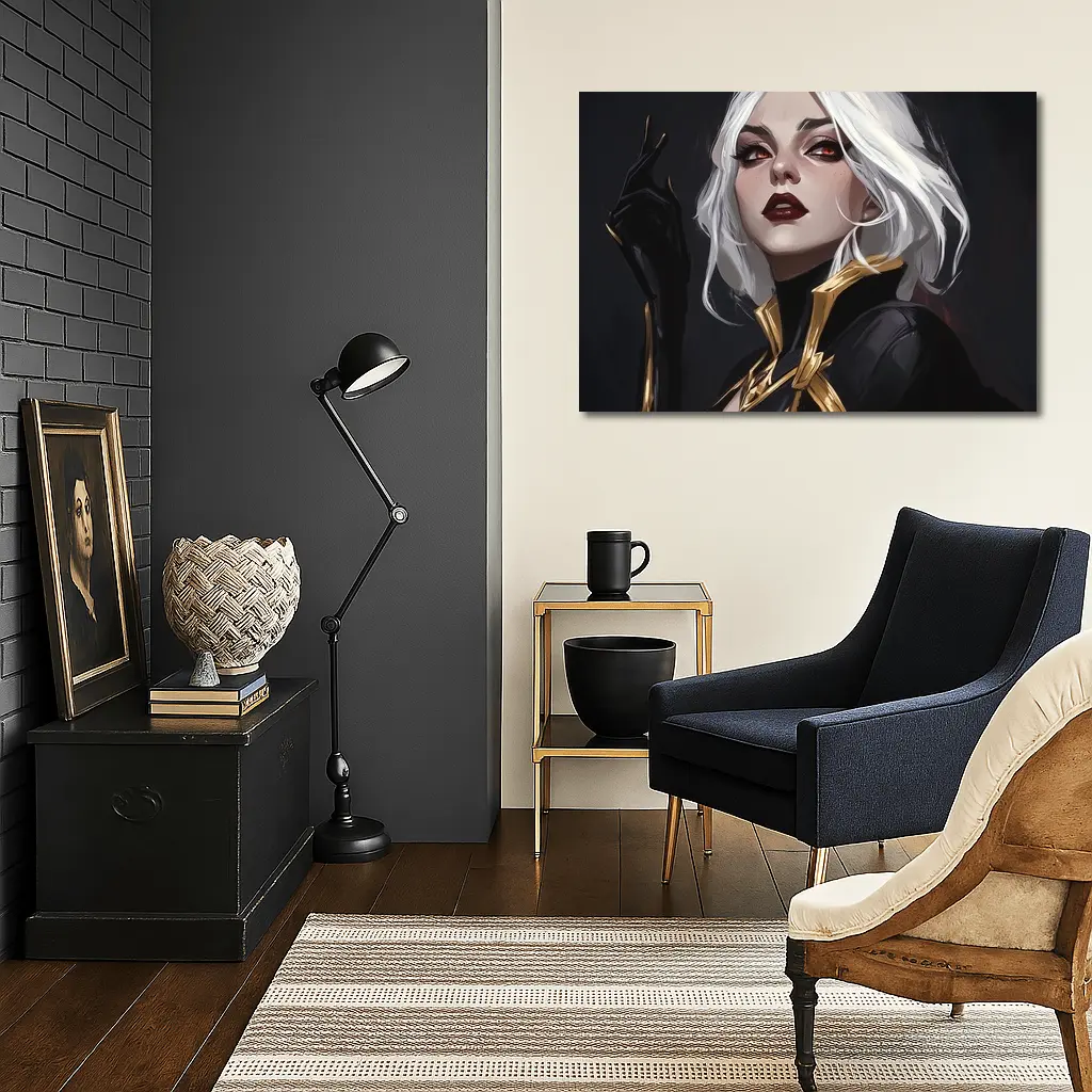 White Haired Villain Woman Dark Fantasy Art – Wall Art