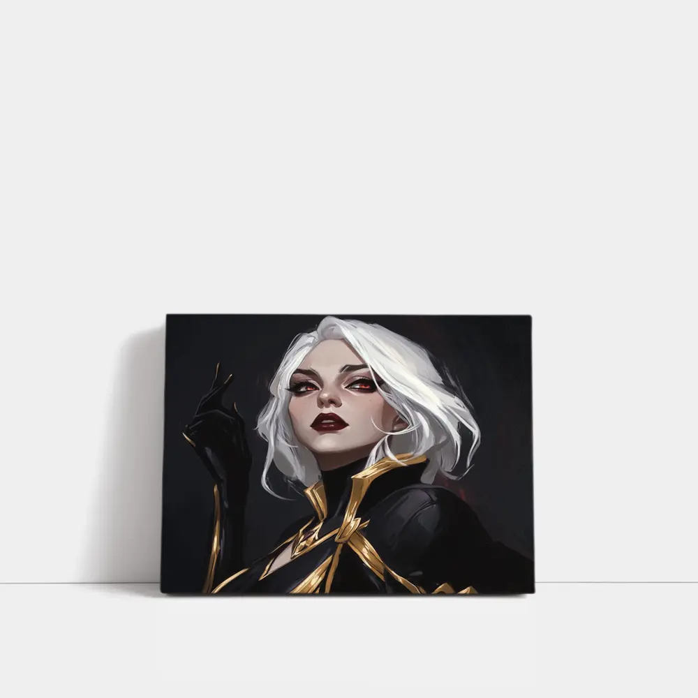 White Haired Villain Woman Dark Fantasy Art – Wall Art