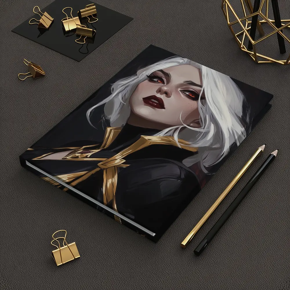 White Haired Villain Woman Dark Fantasy Art – Notebooks