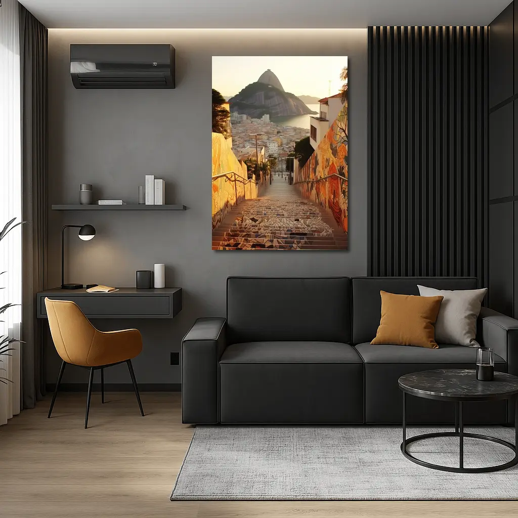 Rio de Janeiro Stairs Sugarloaf Mountain View – Wall Art
