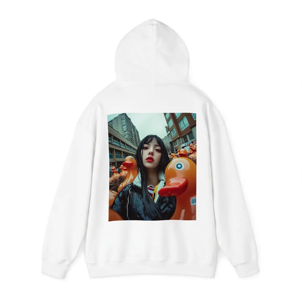 Girl Surrounded By Rubber Ducks Urban Street – Hoodies
