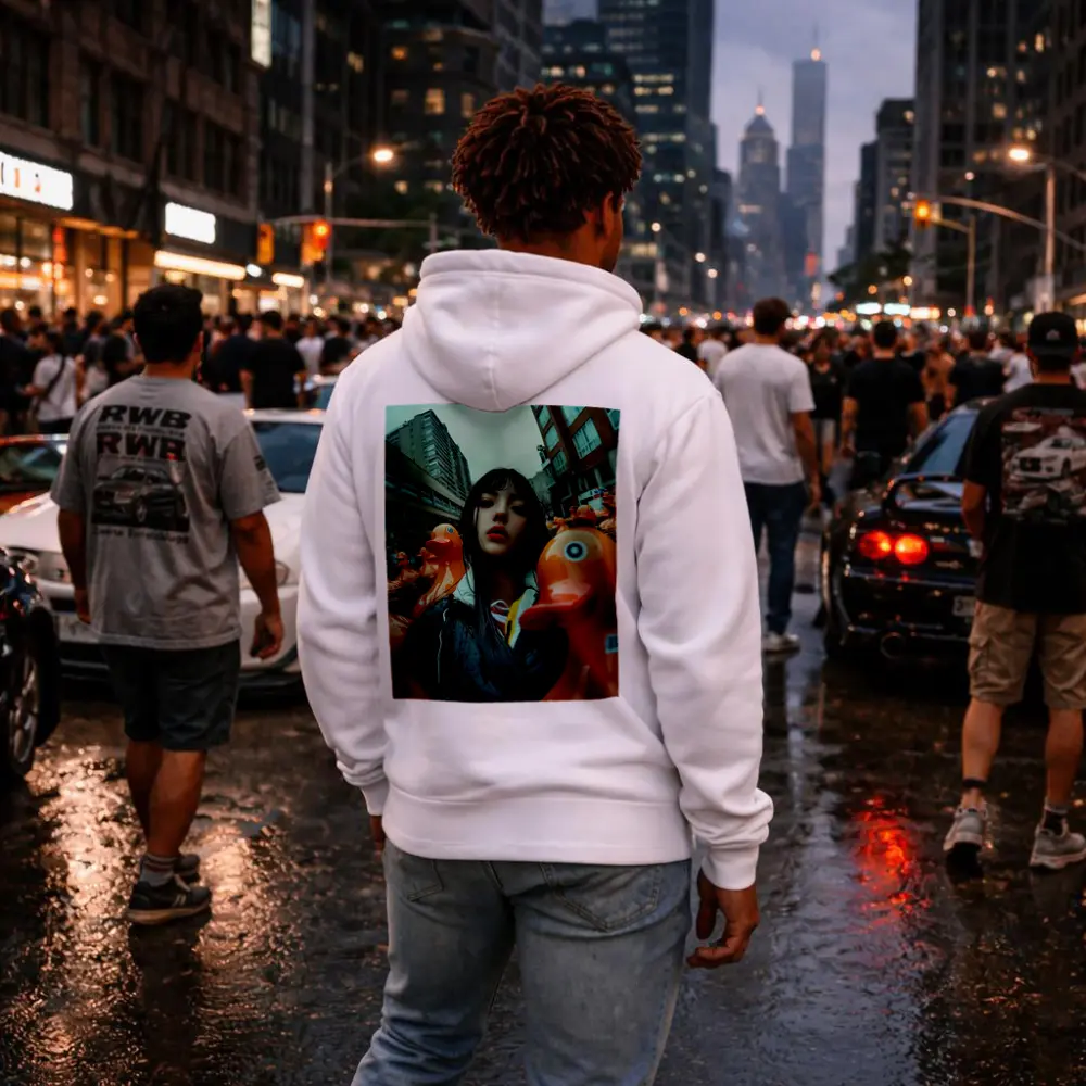 Girl Surrounded By Rubber Ducks Urban Street – Hoodies
