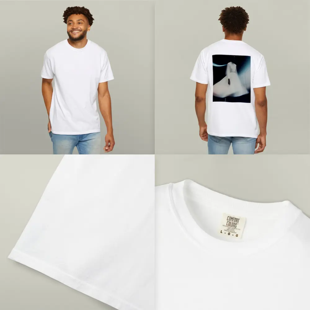Woman White Dress Spinning Dark Background – T-Shirts