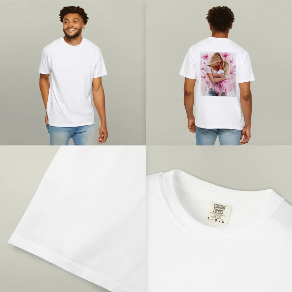 Mother Daughter Hug Pink Magnolia Flowers – T-Shirts