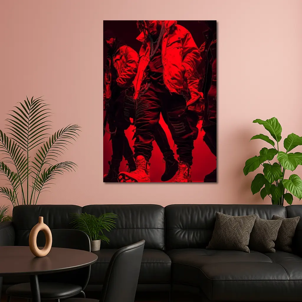 Red Light Hip Hop Street Fashion Figure – Wall Art