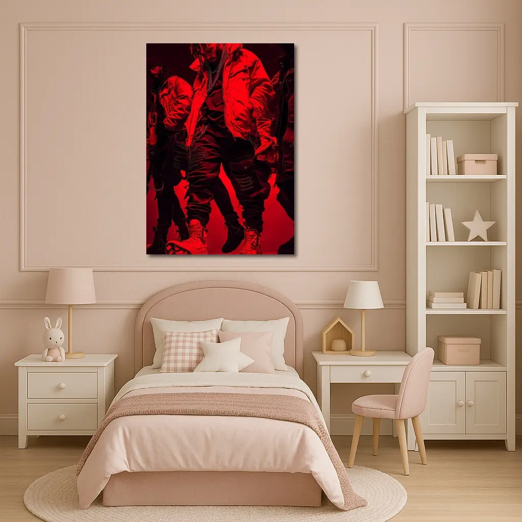 Red Light Hip Hop Street Fashion Figure – Wall Art