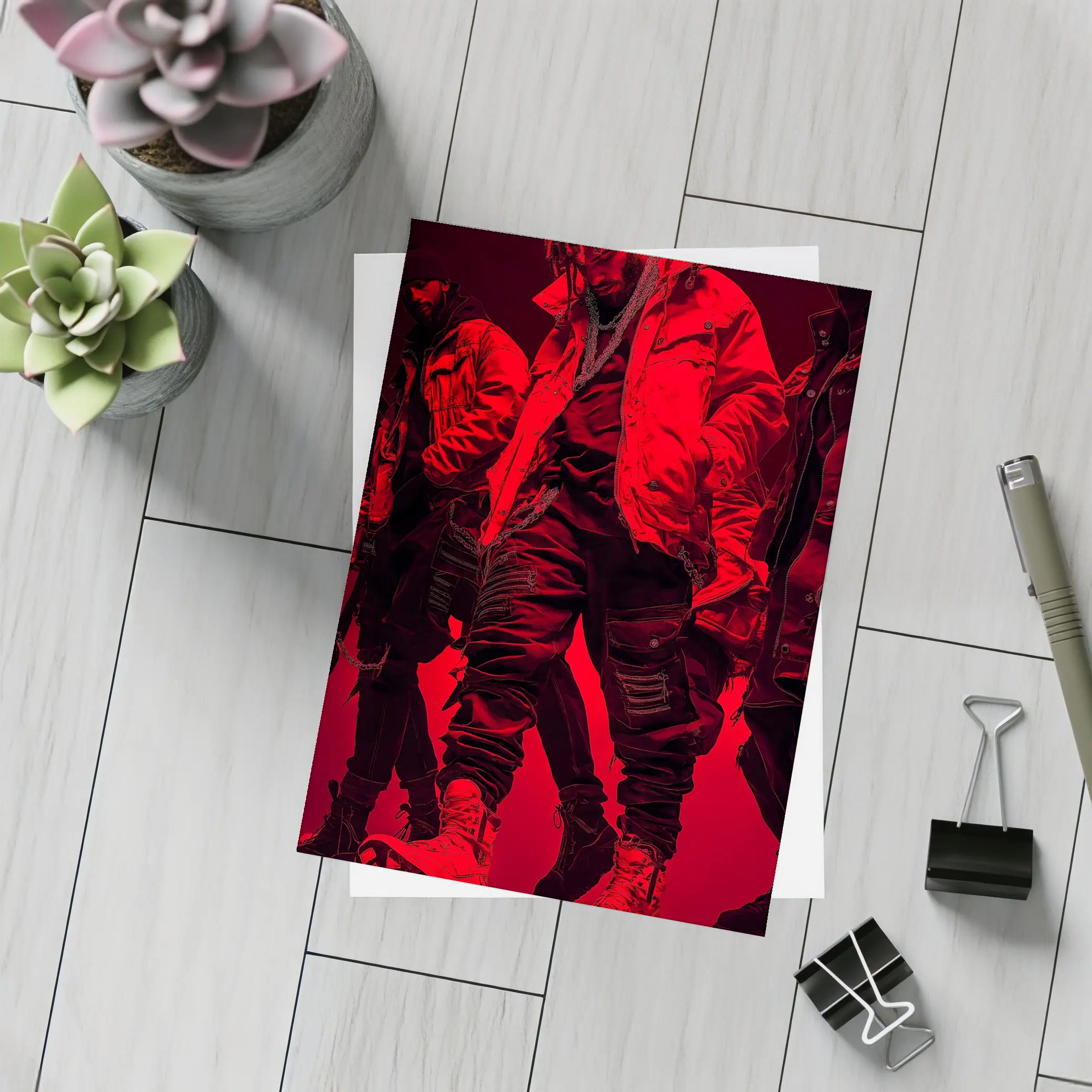 Red Light Hip Hop Street Fashion Figure – Postcards