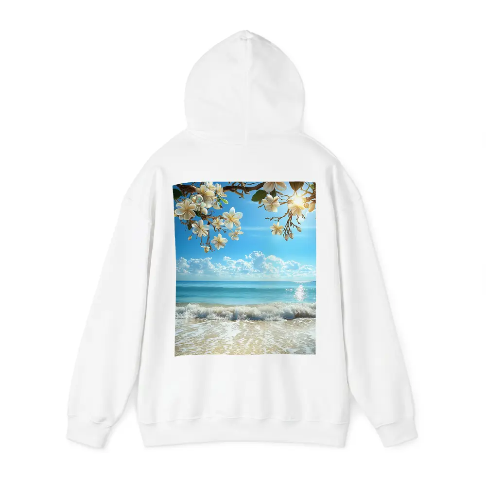 Plumeria Flowers Over Tropical Beach Ocean – Hoodies