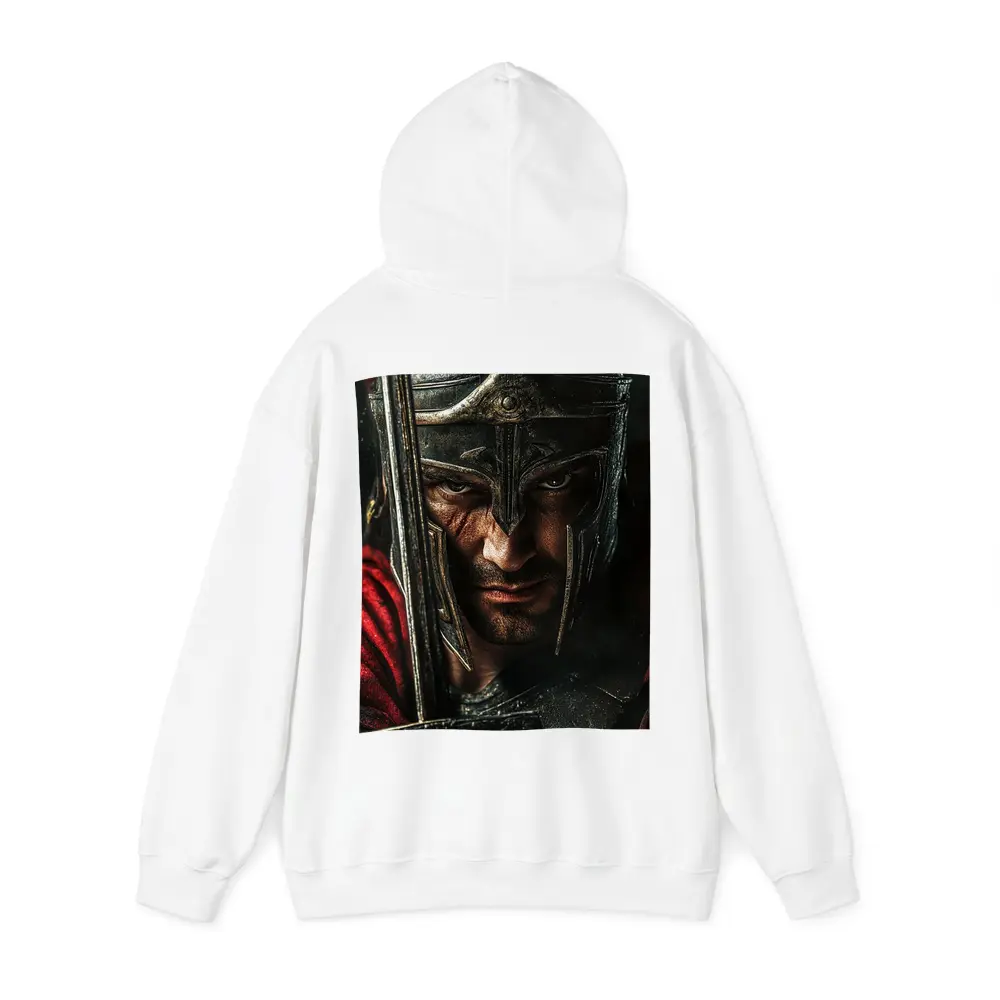 Spartan Warrior Helmet Sword Dark Background – Hoodies