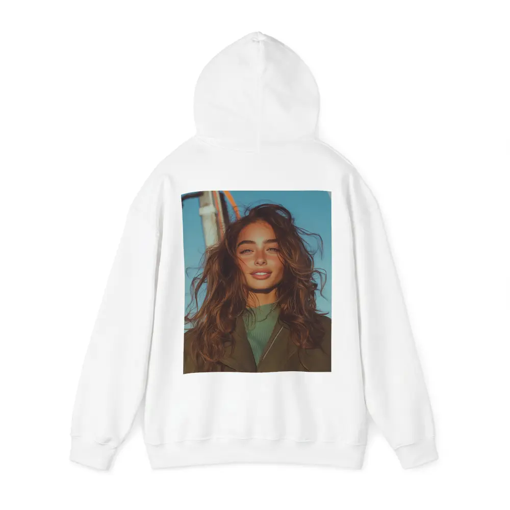 Young Woman Outdoors Blue Sky Portrait – Hoodies