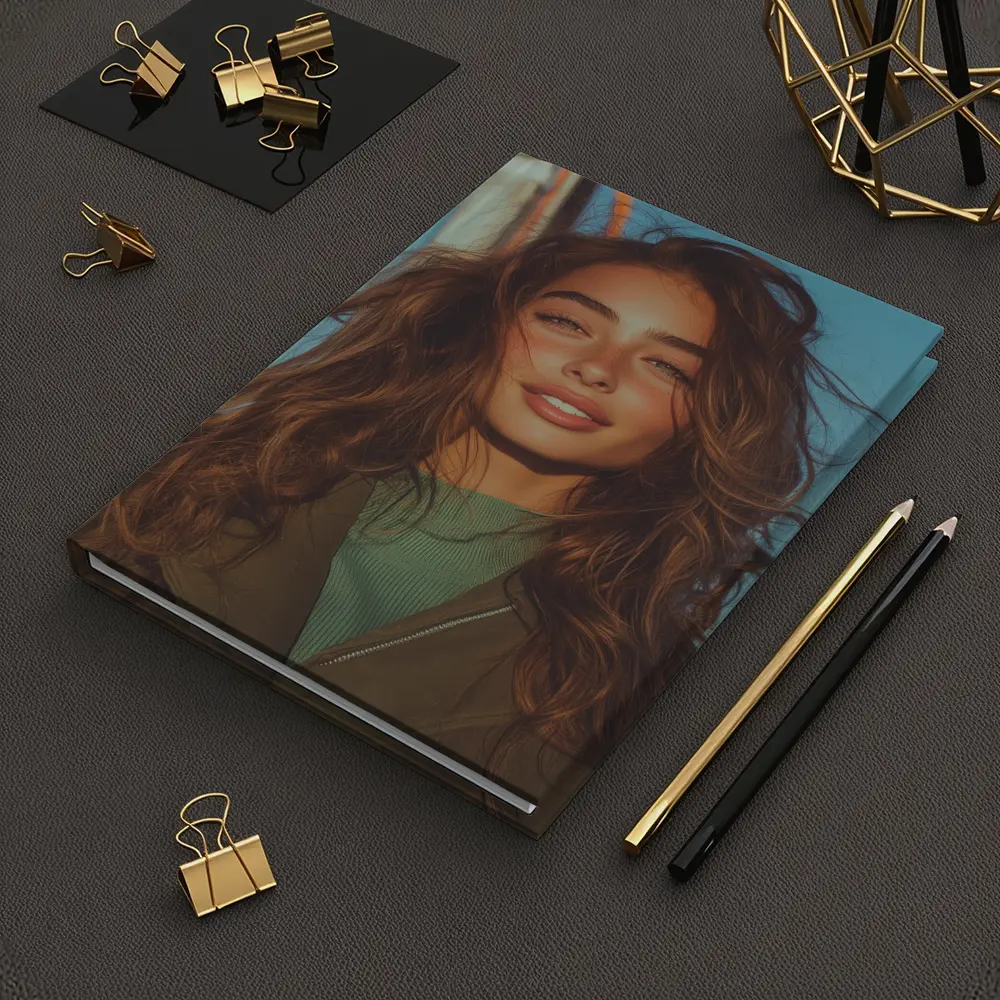 Young Woman Outdoors Blue Sky Portrait – Notebooks