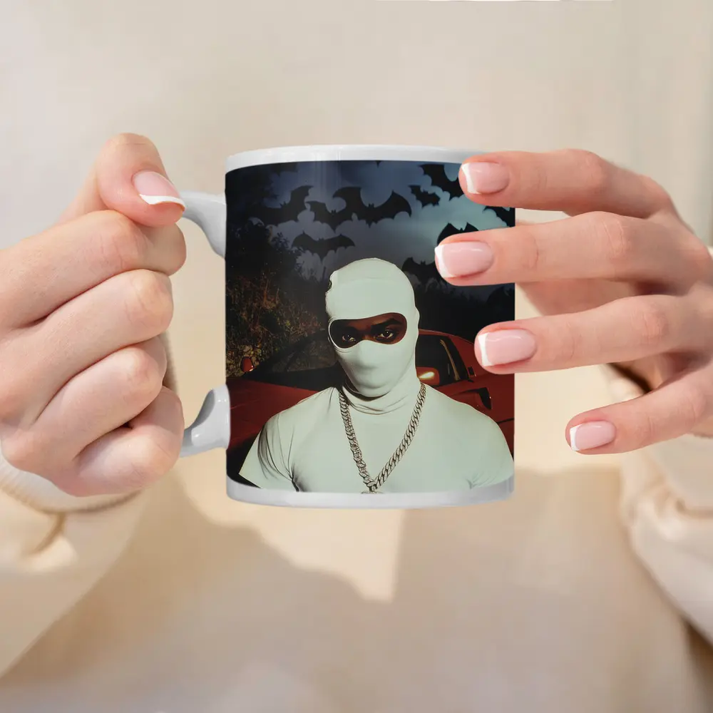 Masked Man Red Ferrari Bats Night – Mugs