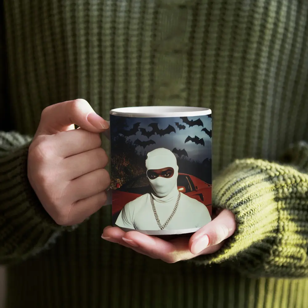 Masked Man Red Ferrari Bats Night – Mugs