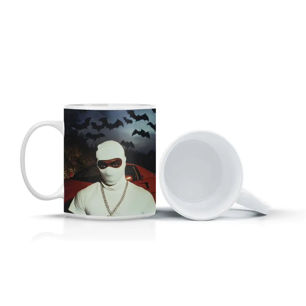 Masked Man Red Ferrari Bats Night – Mugs