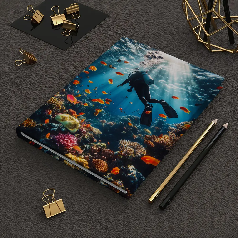Scuba Diver Over Tropical Coral Reef – Notebooks