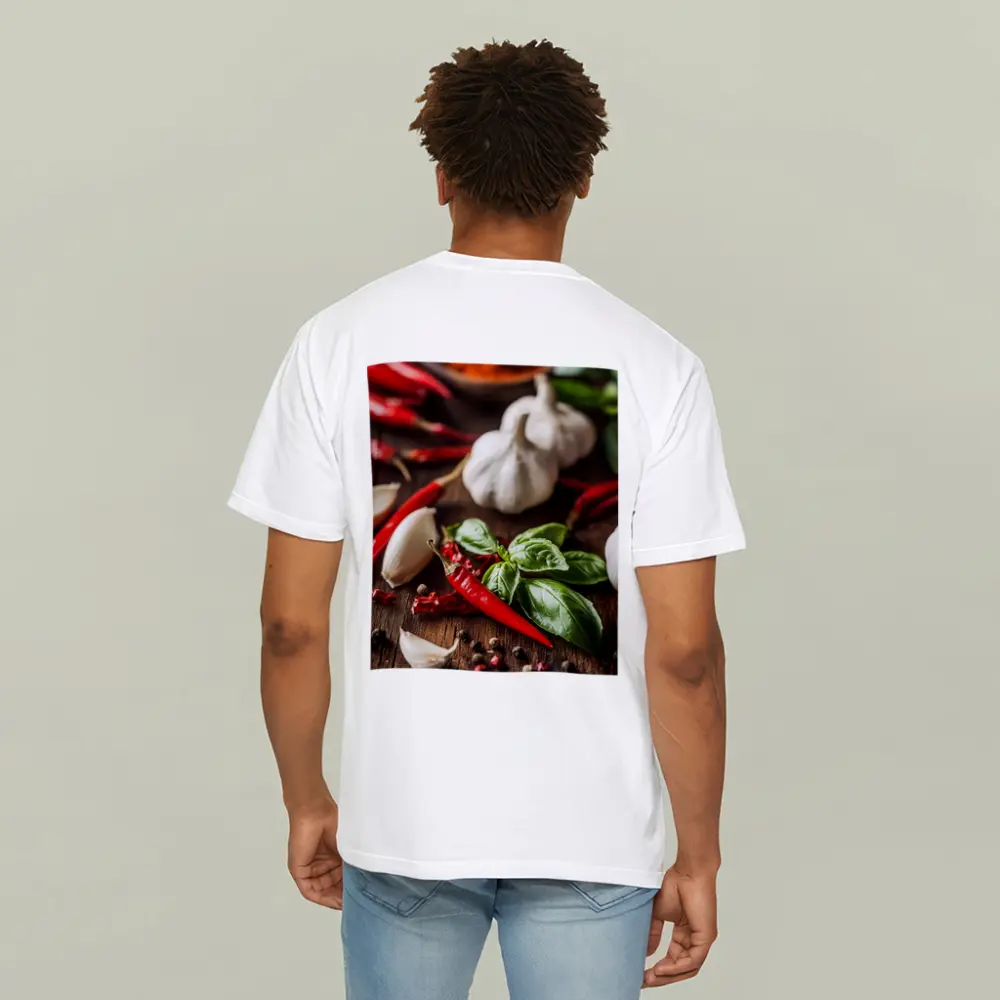 Red Chili Garlic Basil Spices Rustic Wood – T-Shirts