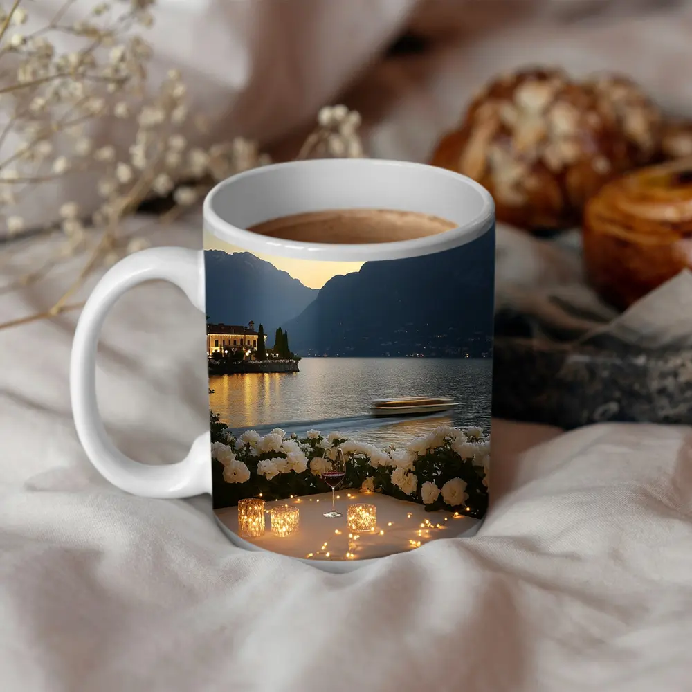 Lake Como Sunset Roses Candlelight Evening – Mugs