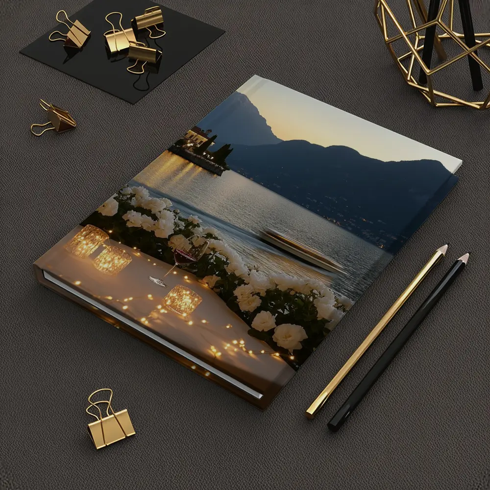 Lake Como Sunset Roses Candlelight Evening – Notebooks