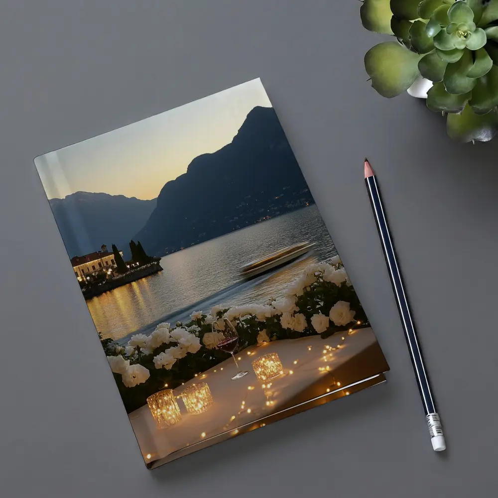 Lake Como Sunset Roses Candlelight Evening – Notebooks