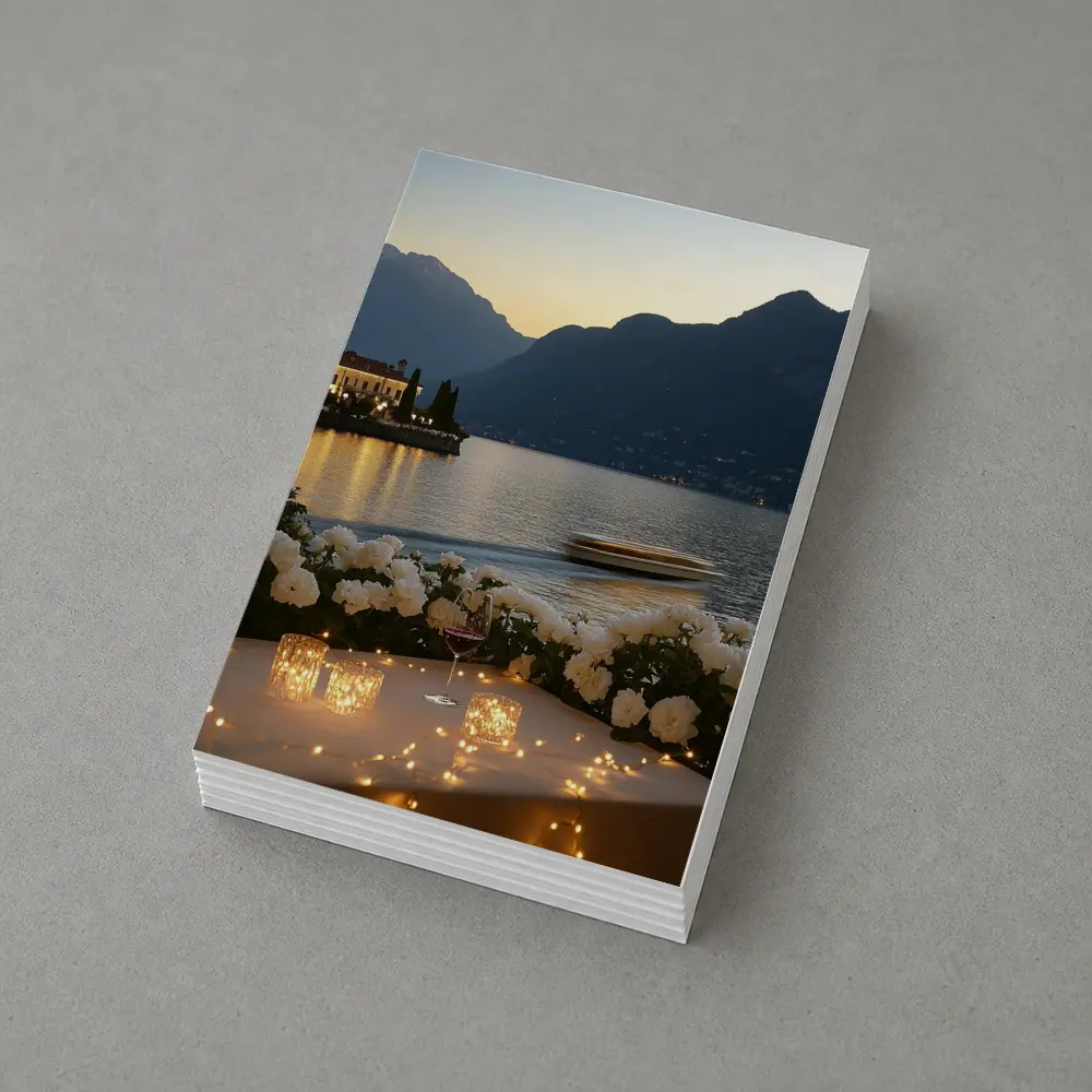 Lake Como Sunset Roses Candlelight Evening – Postcards
