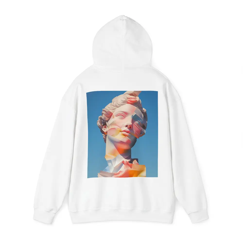 Classical Sculpture Glitch Art Blue Sky – Hoodies