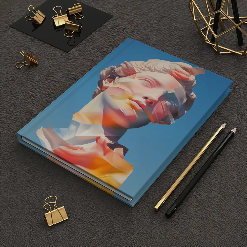 Classical Sculpture Glitch Art Blue Sky – Notebooks