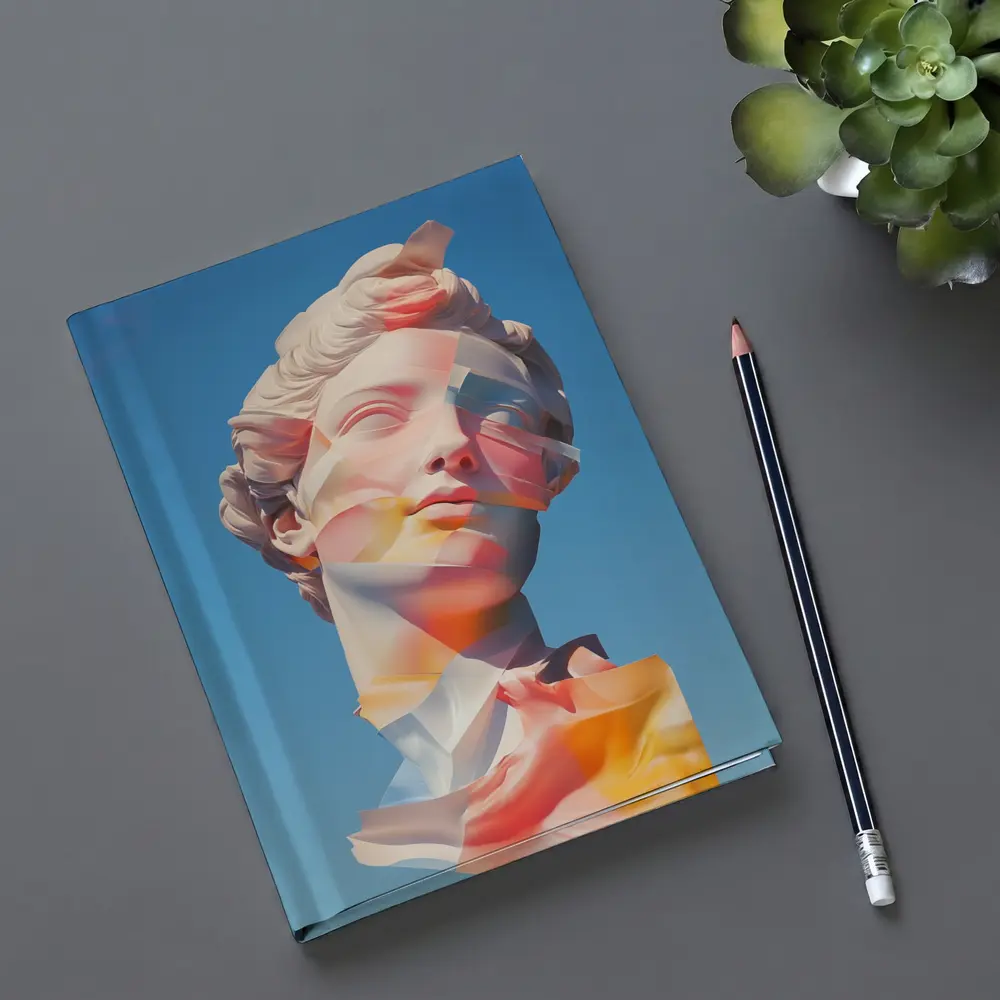 Classical Sculpture Glitch Art Blue Sky – Notebooks
