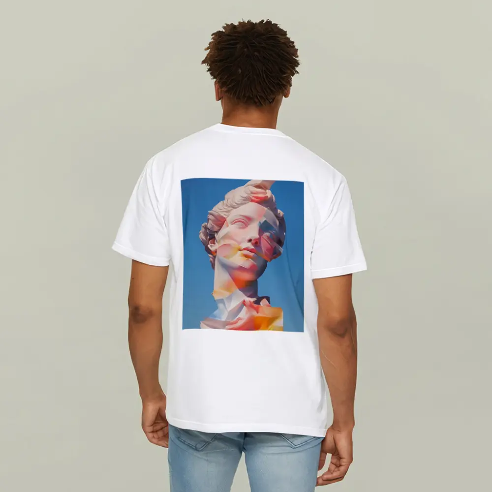 Classical Sculpture Glitch Art Blue Sky – T-Shirts