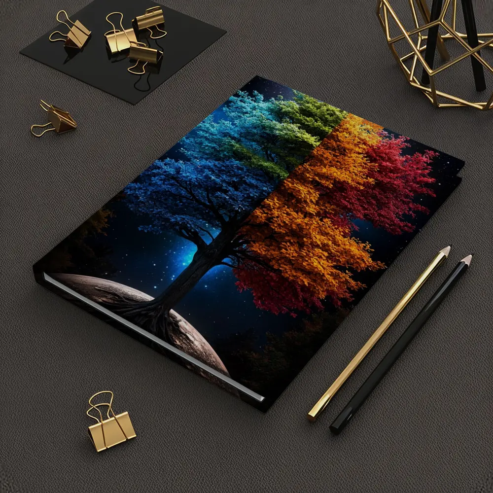 Colorful Tree Split Seasons Starry Night – Notebooks