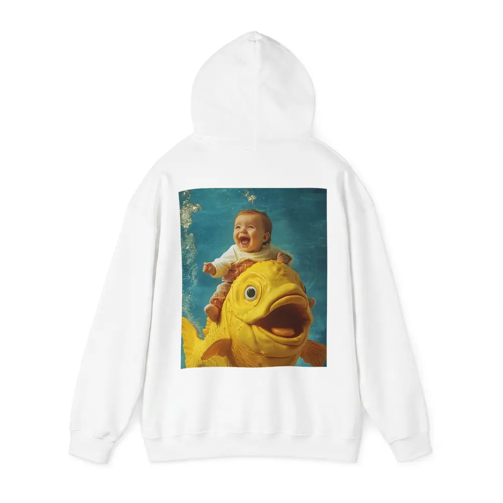 Happy Baby Riding Giant Yellow Fish Underwater – Hoodies