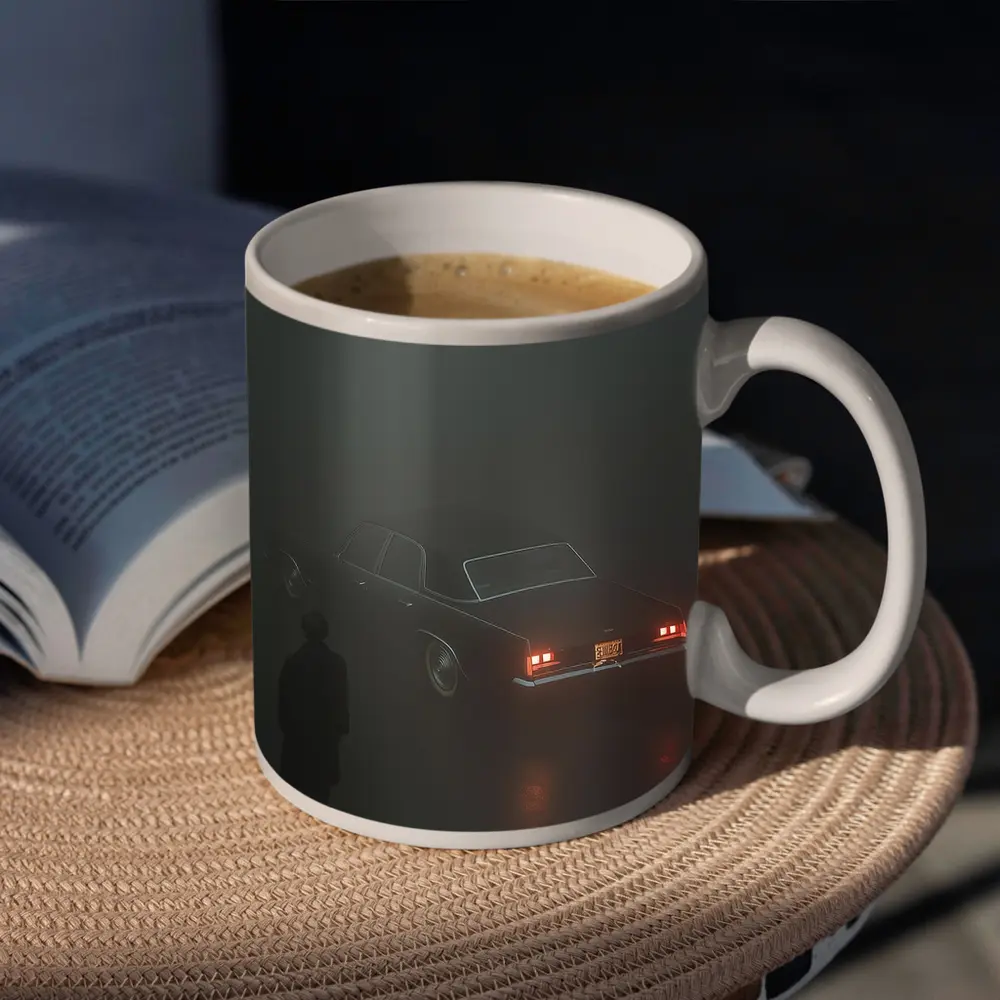 Dark Chevrolet Impala Figure Foggy Night – Mugs