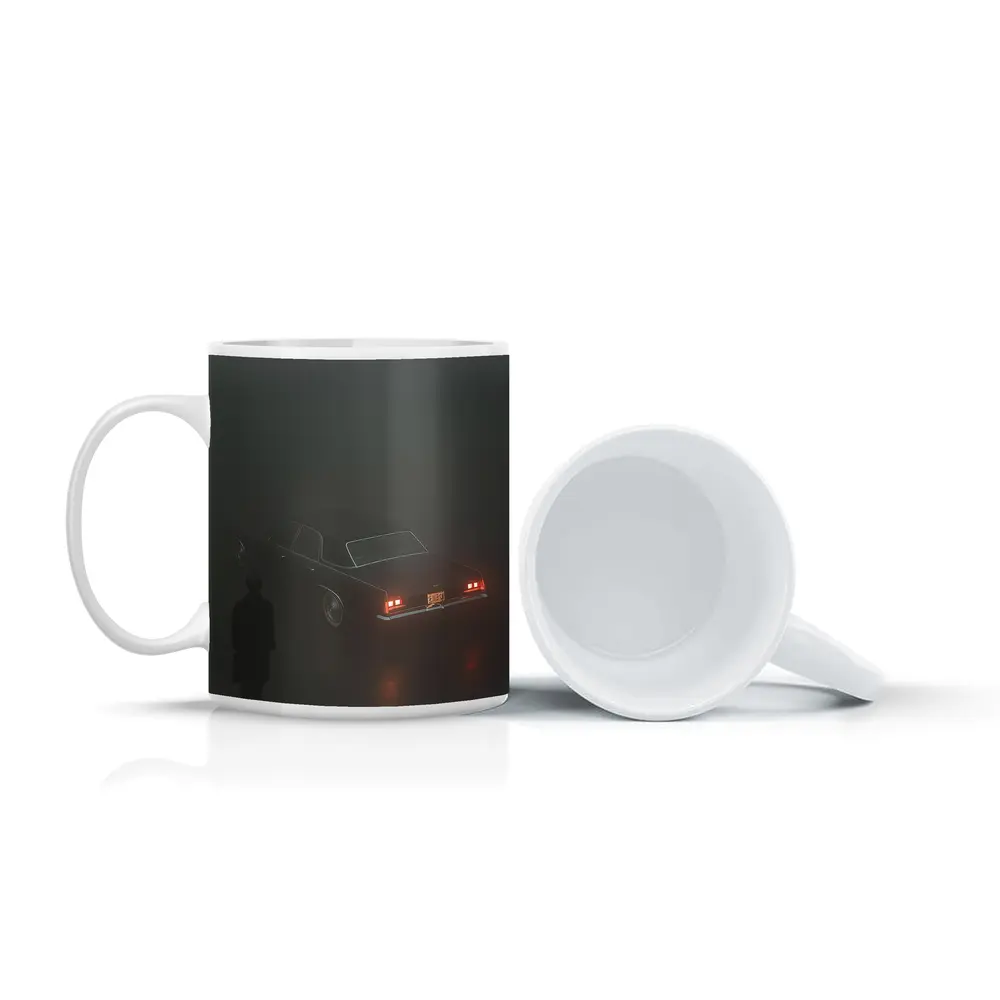 Dark Chevrolet Impala Figure Foggy Night – Mugs
