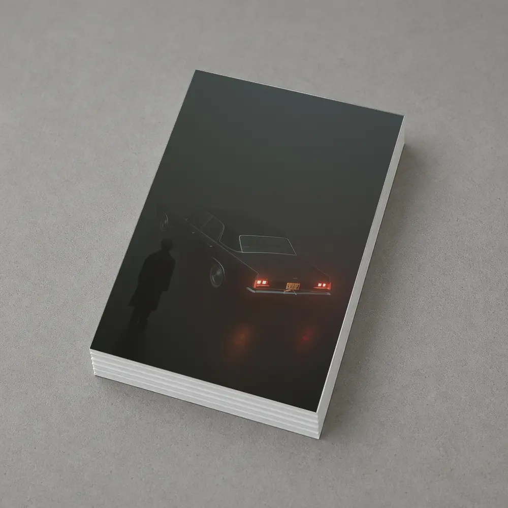Dark Chevrolet Impala Figure Foggy Night – Postcards