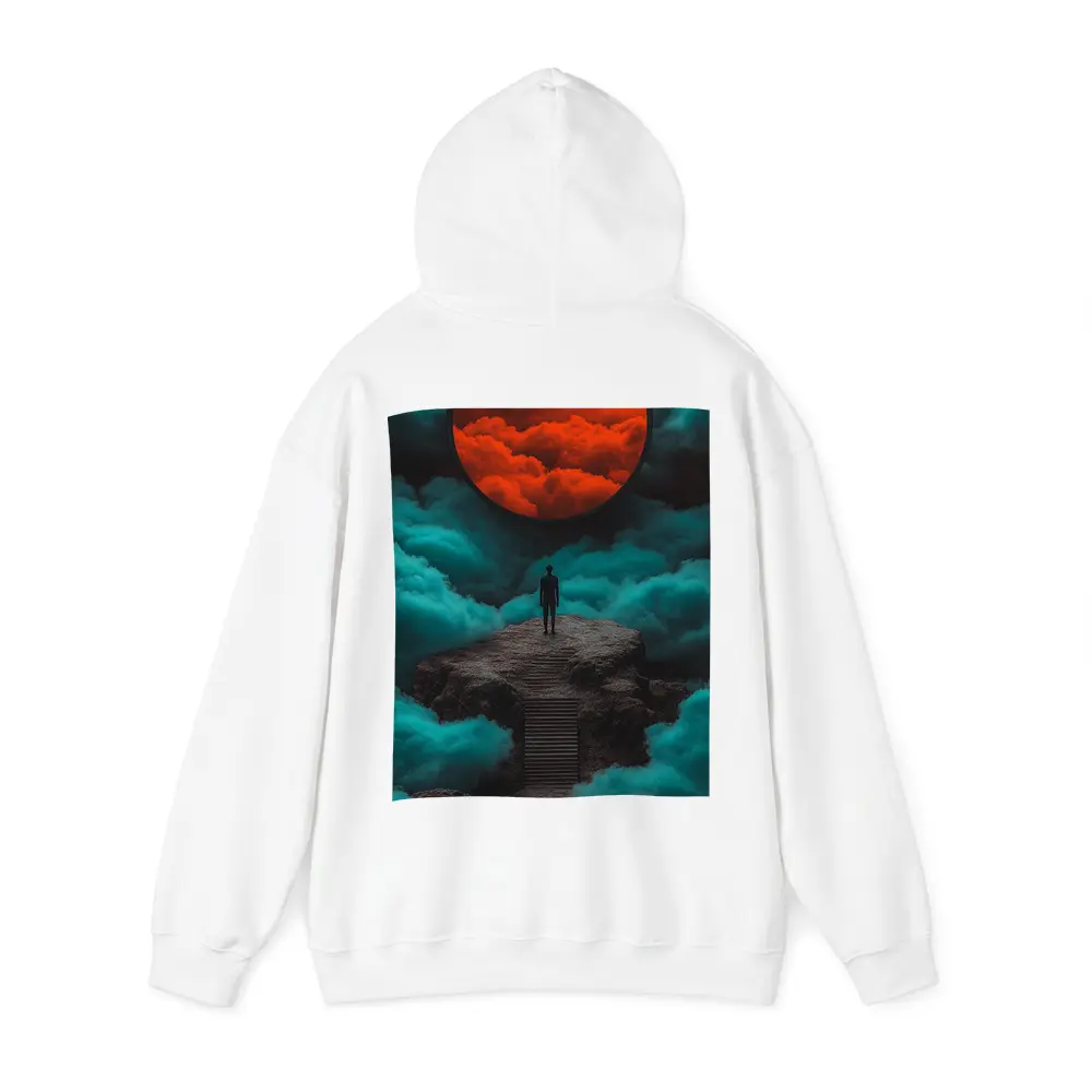 Lone Figure Red Moon Surreal Clouds – Hoodies