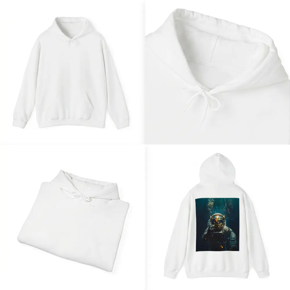 Astronaut Floating Underwater Earth Reflection – Hoodies