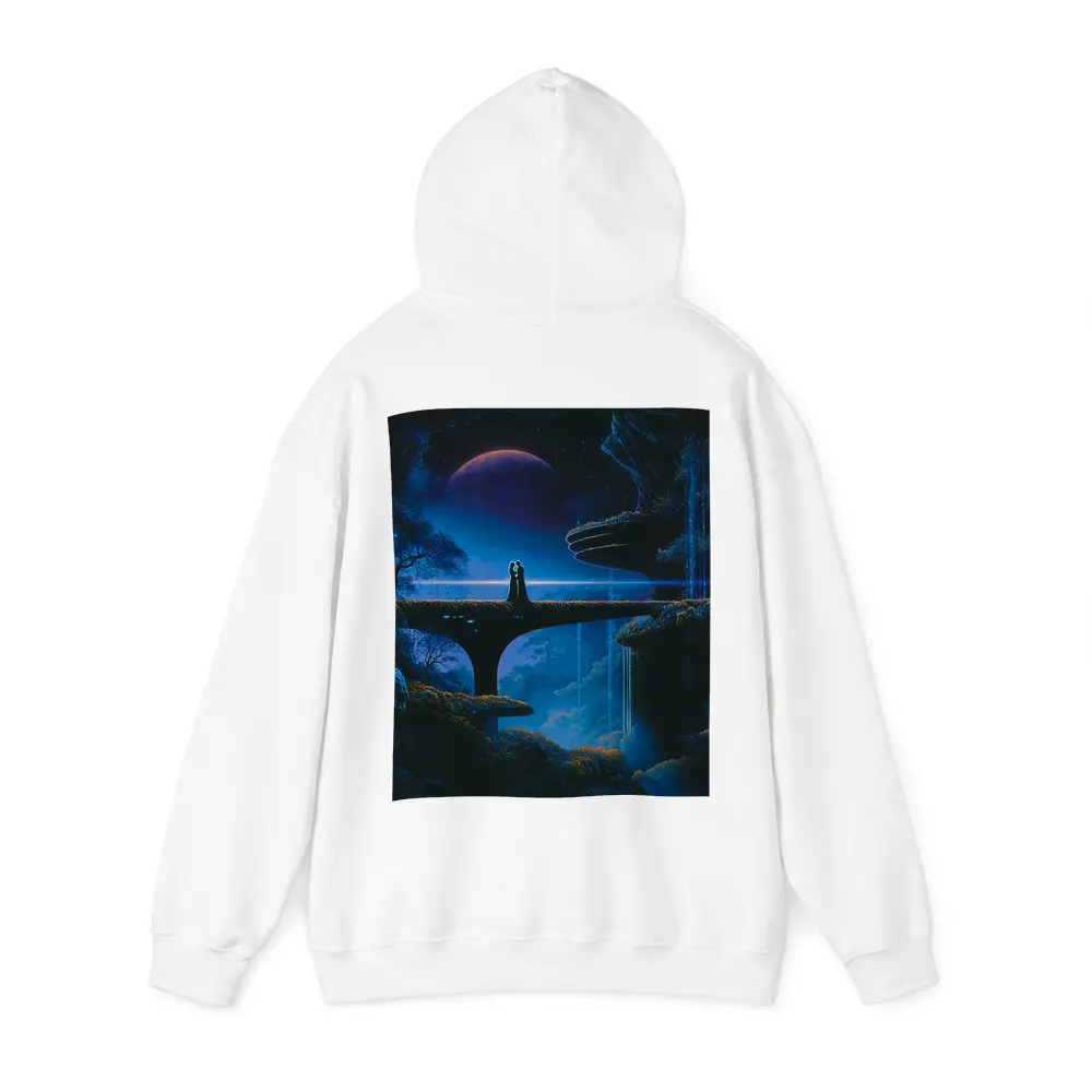 Couple Silhouette Fantasy Blue Alien Landscape – Hoodies
