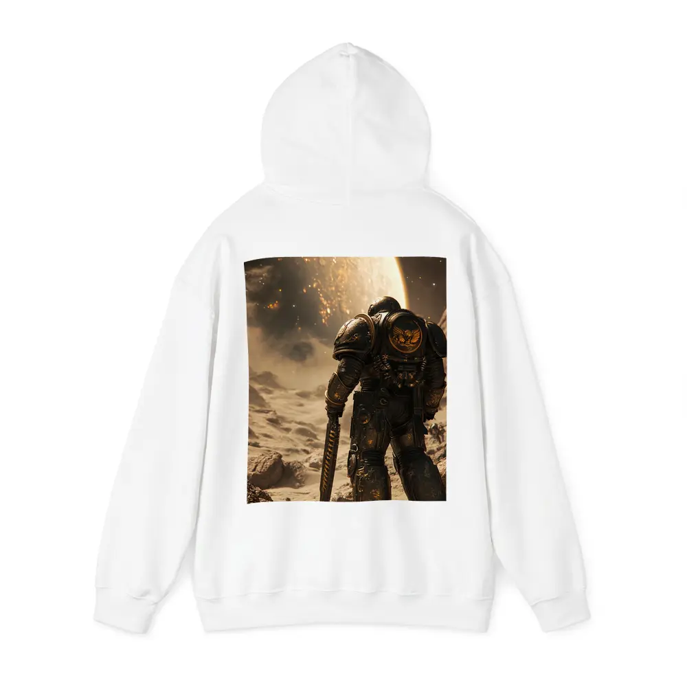 Space Marine Warrior on Alien Planet Surface – Hoodies