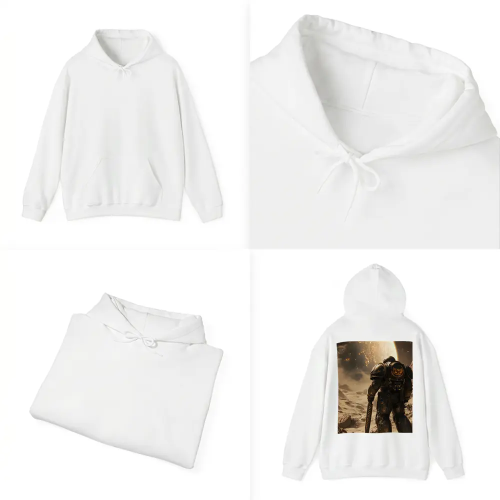 Space Marine Warrior on Alien Planet Surface – Hoodies