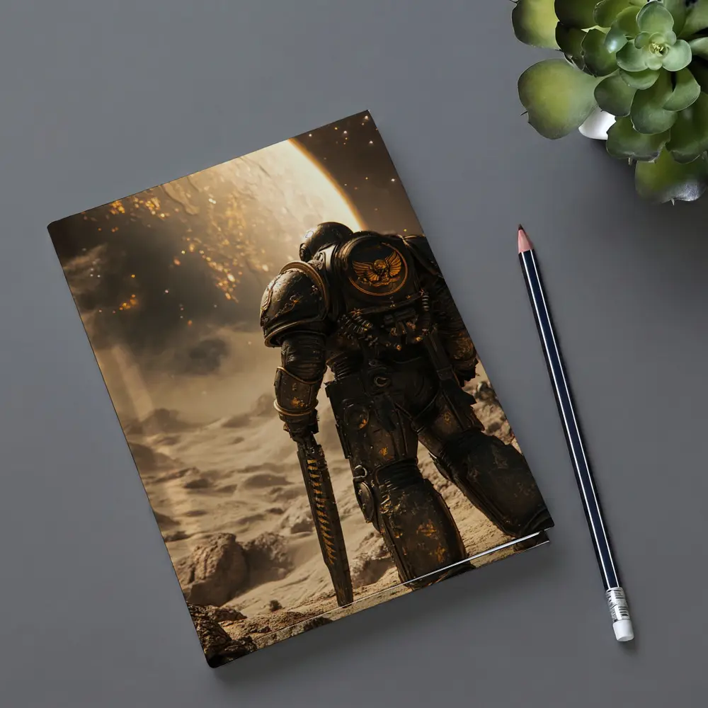 Space Marine Warrior on Alien Planet Surface – Notebooks