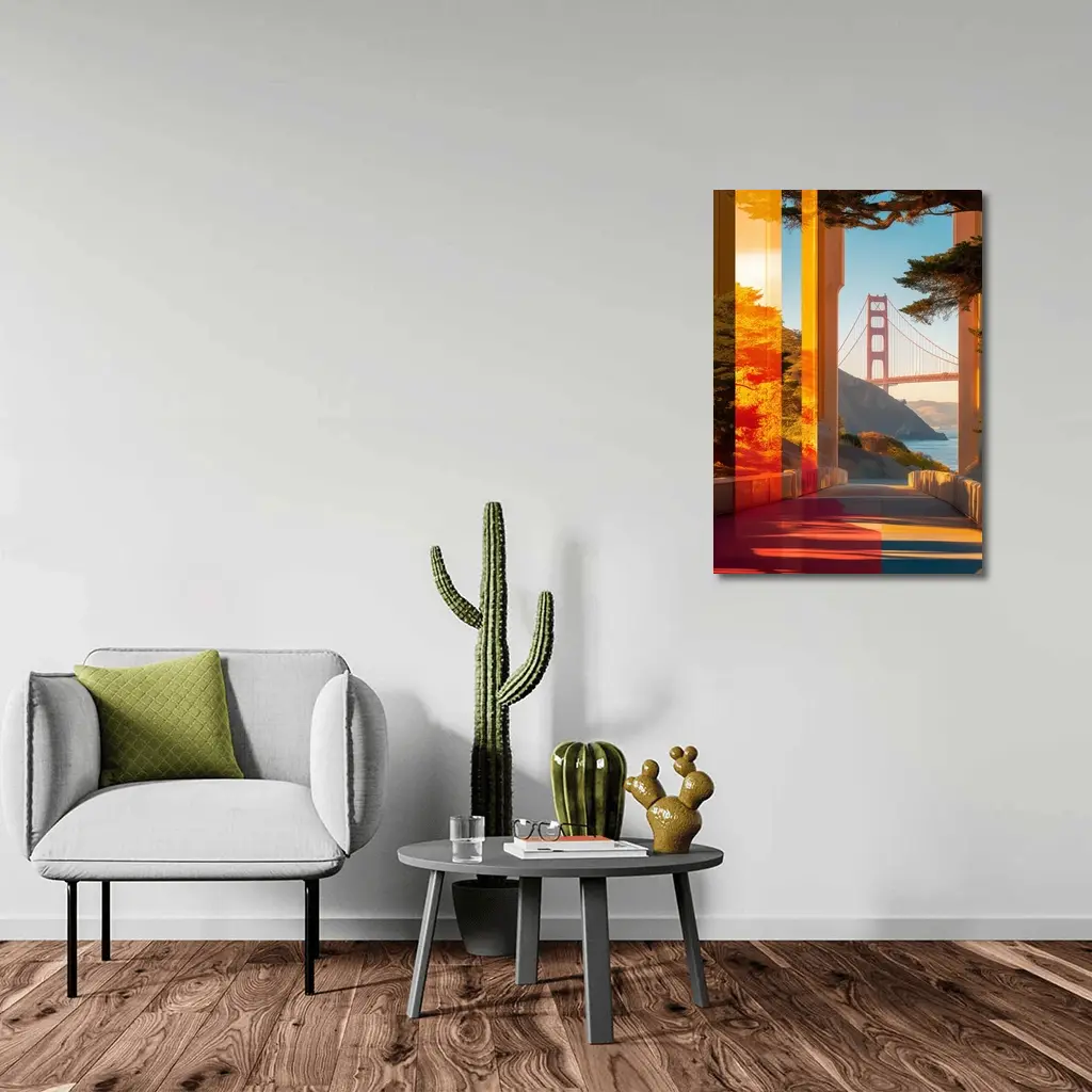 Golden Gate Bridge San Francisco Warm Sunset – Wall Art