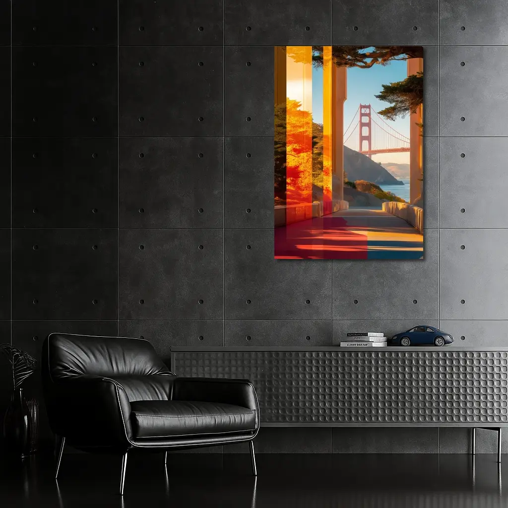 Golden Gate Bridge San Francisco Warm Sunset – Wall Art