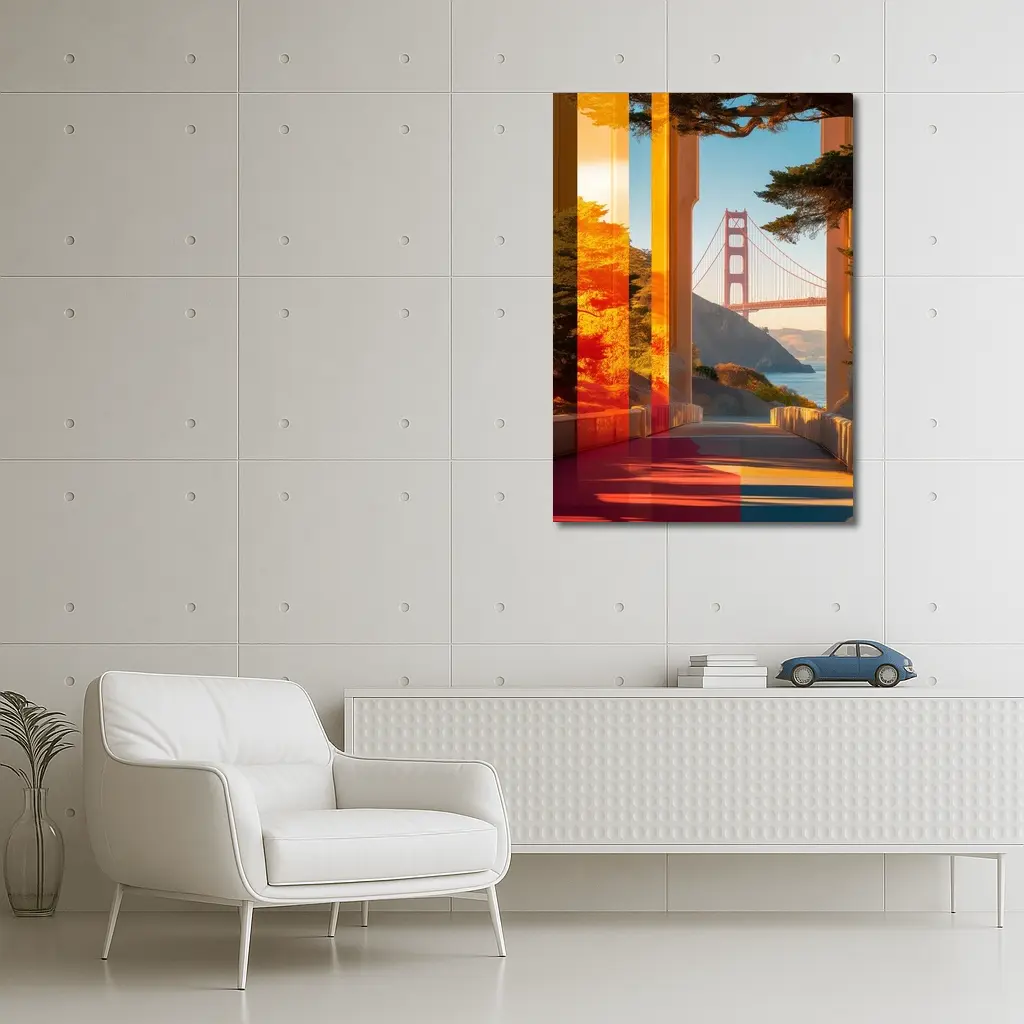 Golden Gate Bridge San Francisco Warm Sunset – Wall Art
